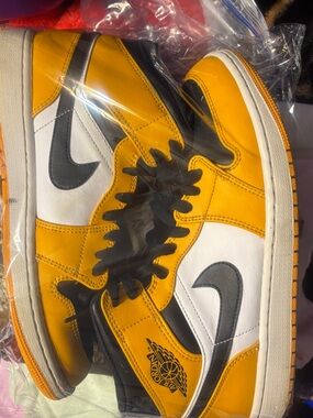 Nike Air Jordan 1 Low Yellow Black White Sneakers